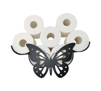 Iron Butterfly Wall Toilet Paper Holder - Butterfly Tissue Mount, Rustic Toilet Rack | Decorative Roll Holder, Themed Bathroom Accessory For Vintage Decor and Artistic Interiors