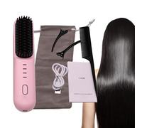 Iron Comb Hair Straightener | Negative Ionic Hair Straightening Brush with Anti-Scald Design | Fast Heating Straightening Comb for Effortless Styling | Perfect for Smooth, Sleek Hair at Home