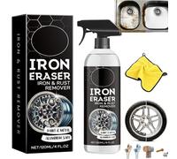 Iron Eraser Rust Remover Spray, Iron Eraser Irons and Rust Remover,Irons Powder Remover,Fast-Acting Irons & Rusts Cleaner for Wheels,Metal,Safe on Most Automotive Finishes,Cars,Motorcycles (1Set)