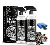 Iron Eraser Rust Remover Spray,Irons Powder Remover Sprays for Car Wheels and Paint, for Automotive Surface (2pcs)