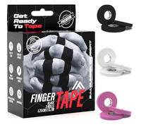 IRON FIGHTER 3X Esparadrapo de Dedos Negro 1,25cm x 13,7m (total 41m) - Vendaje Dedos, Cintas Dedos, Cinta Adhesiva Deportiva, Protección Dedos, Crossfit, Escalada, Voleibol, MMA, Grappling, Judo