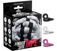 IRON FIGHTER 5X Esparadrapo de Dedos Negro 0,8cm x 13,7m (total 68m) - Vendaje Dedos, Cintas para Dedos, Cinta Adhesiva Deportiva, Protección Dedos, Crossfit, Escalada, Voleibol, MMA, Grappling, Judo