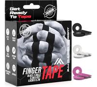 IRON FIGHTER 5X Esparadrapo de Dedos Negro 0,8cm x 13,7m (total 68m) - Vendaje Dedos, Cintas para Dedos, Cinta Adhesiva Deportiva, Protección Dedos, Crossfit, Escalada, Voleibol, MMA, Grappling, Judo