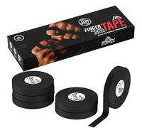 IRON FIGHTER 6X Esparadrapo de Dedos Negro 1,25cm x 13,7m (Total 82m) - Vendaje Dedos, Cintas Dedos, Cinta Adhesiva Deportiva, Protección Dedos, Crossfit, Escalada, Voleibol, MMA, Grappling, Judo