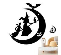 Iron Forjado: Colgante de Brujas, de Silueta de de Halloween para Puerta al Aire Libre, embrujada decoración Colgante estacional, de Temporada para su hogar, 0.3