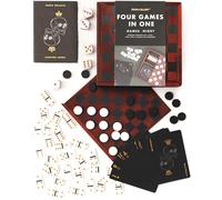 Iron & Glory Games Night | Juegos para adultos para noche de juegos | Juegos 4 en 1 para adultos | Juegos de tamaño de viaje y juegos de mesa | Juegos de mesa clásicos | Incluye cartas de juego, juego