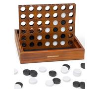 Iron & Glory Line Up - Juego de mesa de estrategia de lujo, juegos de mesa plegables de madera para adultos, juegos familiares clásicos, juegos y juegos de lujo con bolsa de damas, regalos para papá