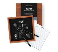 Iron & Glory Yatzy Dice Games | Juegos de mesa de madera para noche familiar | Decoración de mesa de café | Juegos de mesa familiares para noche de juegos | Juegos de 4 jugadores y decoración de sala