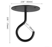 Iron Hanging Hooks For Wall Ceiling Plant Basket Clothes 4 Pack | Strong Iron Construction, Minimalist Design, Includes Screws, para ideal For Kitchen Garden Balcony Garage, 4-pack