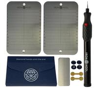 IRON HODL Billetera de acero + lápiz de grabado negro + placa de prueba, tornillos, pegatinas, caja - (2 x 24 + 1) Recovery Seed Frase Placa Metálica Crypto Wallet Bitcoin Wallet Crypto Cold Wallet