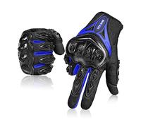 IRON JIA'S Guantes de Moto para Hombre Verano, Pantalla táctil Transpirables y cómodos, Guantes de Moto de Verano, Adecuados para Montar en Moto Azul-XL