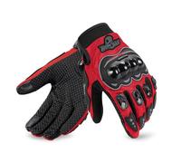 IRON JIA'S Guantes de Moto para Hombre Verano, Pantalla táctil Transpirables y cómodos, Guantes de Moto de Verano, Adecuados para Montar Moto Scooter Rojo-XL