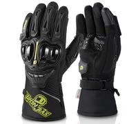 IRON JIA'S Guantes Moto Invierno Hombres CE 3M Cálida Protección Impermeable Pantalla Táctil Ciclismo Esquí Alpinismo-Verde-XXL