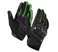 IRON JIA'S Guantes Moto Verano Hombre Cáscara Dura de Fibra Carbono Transpirable Pantalla Táctil Suave para Motociclismo Montañismo Senderismo Verde L