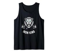 Iron King Lion Barbell Pesas Culturismo Gráfico Camiseta sin Mangas