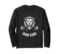 Iron King Lion Barbell Pesas Culturismo Gráfico Manga Larga