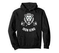 Iron King Lion Barbell Pesas Culturismo Gráfico Sudadera con Capucha