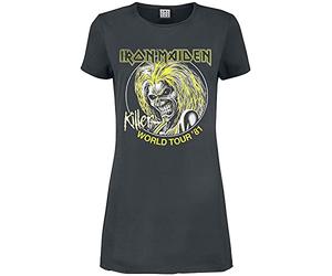 Iron Maiden Amplified Collection - Killer World Tour 81' Mujer Vestido Corto Gris Marengo S