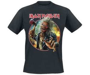 Iron Maiden Axe Eddie Circle Hombre Camiseta Negro 100% algodón Regular