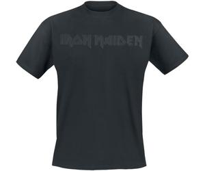 Iron Maiden Black On Black Logo Hombre Camiseta Negro S 100% algodón Vorne Bedruckt Regular