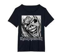 Iron Maiden Boxed Face Eddie Number of The Beast Camiseta, Mujer Tallas Grandes, Negro, 2XL Grande