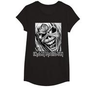 Iron Maiden Boxed Face Eddie Number of The Beast Camiseta, Niñas, Negro, M