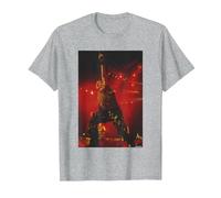 Iron Maiden Bruce Dickinson en Vivo por Andy Willsher Camiseta, Hombre, Gris Jaspeado, L