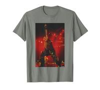 Iron Maiden Bruce Dickinson en Vivo por Andy Willsher Camiseta, Hombre, Verde Militar Jaspeado, M