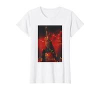 Iron Maiden Bruce Dickinson en Vivo por Andy Willsher Camiseta, Mujer, Blanco, M