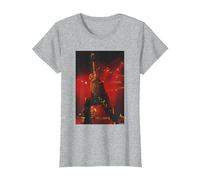 Iron Maiden Bruce Dickinson en Vivo por Andy Willsher Camiseta, Mujer, Gris Jaspeado, S