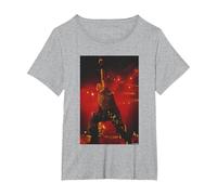 Iron Maiden Bruce Dickinson en Vivo por Andy Willsher Camiseta, Mujer Tallas Grandes, Gris Jaspeado, 5XL Grande