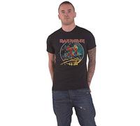 Iron Maiden Camiseta número de la bestia correr a las colinas circular oficial para hombre, Negro, Large