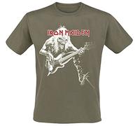 Iron Maiden Eddie Bass Hombre Camiseta Verde XL 100% algodón Regular
