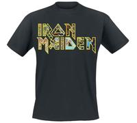 Iron Maiden Eddies Logo Hombre Camiseta Negro XL 100% algodón Vorne Bedruckt Regular