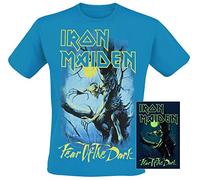 Iron Maiden Fear of The Dark - Glow In The Dark Hombre Camiseta Azul XXL 100% algodón Regular