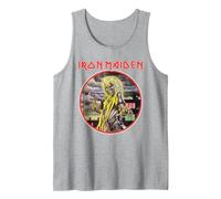 Iron Maiden Killers Camiseta sin Mangas, Hombre, Gris Jaspeado, L
