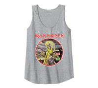 Iron Maiden Killers Camiseta sin Mangas, Mujer, Gris Jaspeado, L