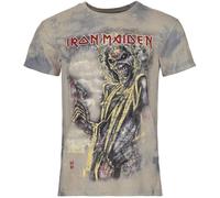 Iron Maiden Killers Hombre Camiseta Blanco-Gris M 100% algodón Vorne Bedruckt, Hinten Bedruckt Regular