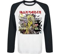 Iron Maiden Killers Shatter Hombre Camiseta Manga Larga Blanco-Negro L 100% algodón Regular