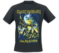 Iron Maiden Live After Death Hombre Camiseta Negro 100% algodón Regular