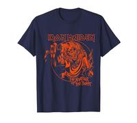 Iron Maiden Number of The Beast Halloween Orange Navy Camiseta, Hombre, Azul Marino, 5XL