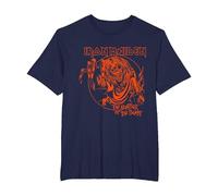 Iron Maiden Number of The Beast Halloween Orange Navy Camiseta, Hombre Tallas Grandes, Azul Marino, 5X Alto