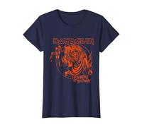 Iron Maiden Number of The Beast Halloween Orange Navy Camiseta, Mujer, Azul Marino, L