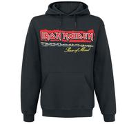 Iron Maiden Pom Red Strip Logo Tracklist Hombre Sudadera con Capucha Negro XXL