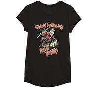 Iron Maiden Run to The Hills Camiseta, Niñas, Negro, XS