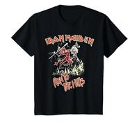 Iron Maiden Run to The Hills Camiseta, Niños, Negro, 10 años