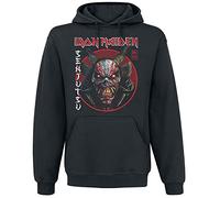 Iron Maiden Senjutsu Eddie Face Circle Hombre Sudadera con Capucha Negro M