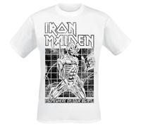 Iron Maiden Sit Tour 86/87 Hombre Camiseta Blanco XL 100% algodón Regular