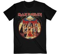 Iron Maiden - T-Shirt # L Black Unisex # Powerslave Lightning Circle