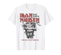 Iron Maiden - The Evil That Men Do On White Camiseta